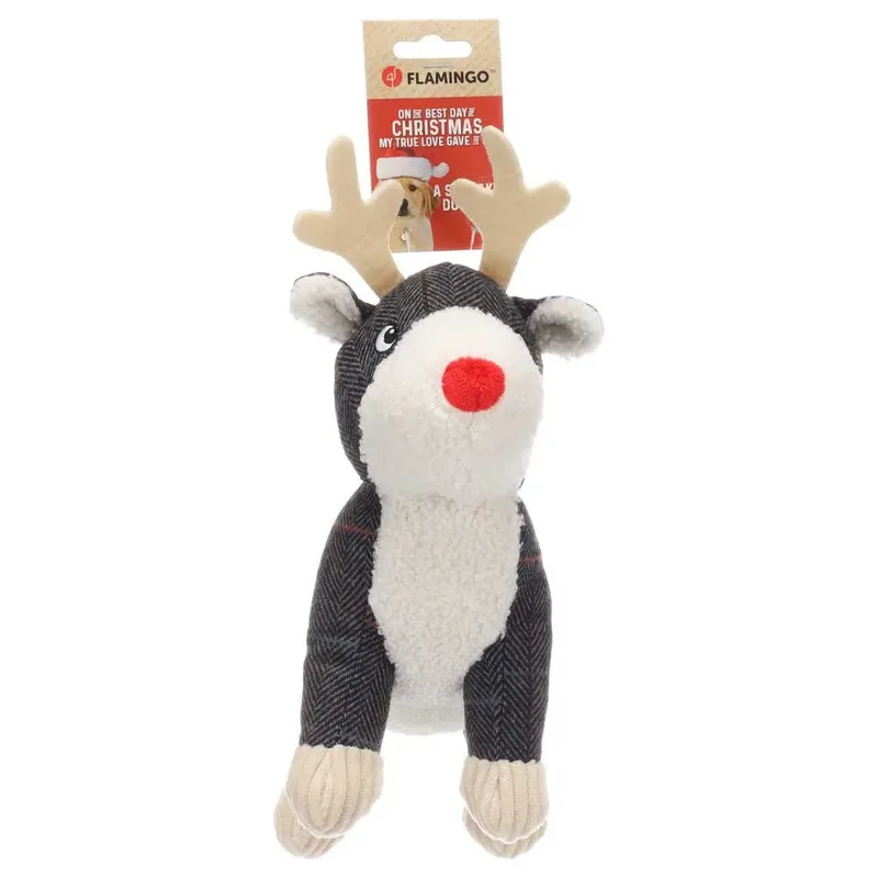 Kerst Speelgoed Hond Araceli Rendier Grijs by Flamingo – product photo 2 of 3