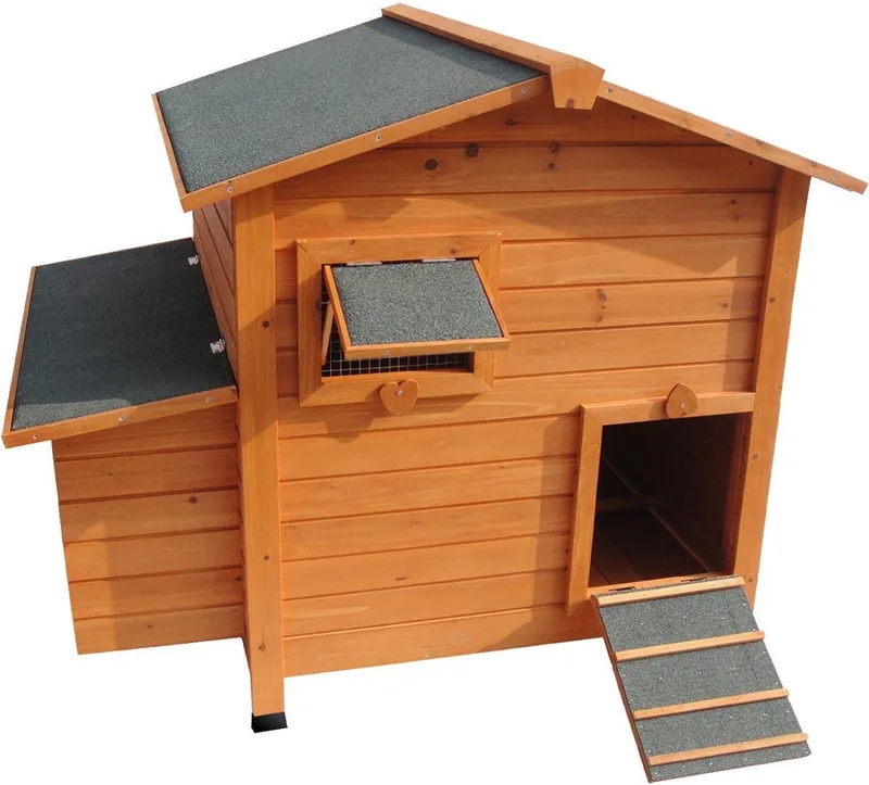 Kippenhok - Happy Hen - 118 x 89 x 99.5 fra Flamingo i Brun – produktbillede