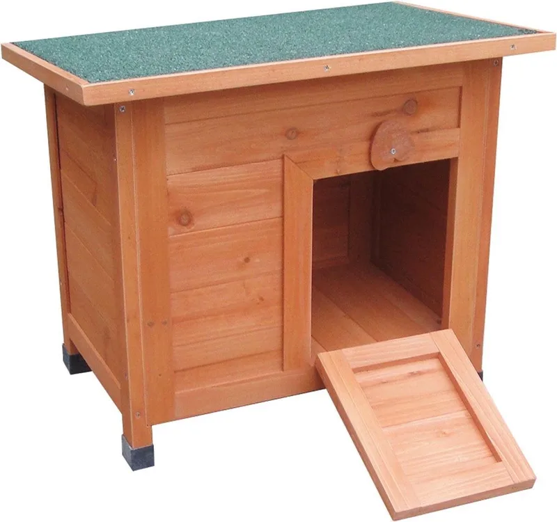 Konijnenhok – Compact konijnenhok voor buiten met nachthok – 53x37x46 cm – Flamingo Konijnenhok Domo Classic by Flamingo in Brown – product photo