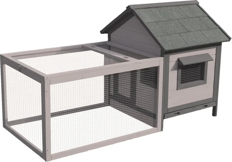 konijnenhok Grace Cottage - 146 x 75 x 83 cm by Flamingo in Grey – product photo