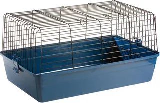 Kooi Sprinters - Zwart/Blauw - 60 x 36 x 31,5 cm - Voor Konijnen en Knaagdieren de Flamingo en Bleu – photo produit 1 sur 2