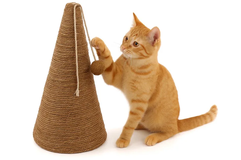 Krabkegel voor katten Bruin/Naturel - 30 x 30 x 50 cm - Stijlvolle Krabpaal voor veel krabplezier von Flamingo in Braun – Produktfoto