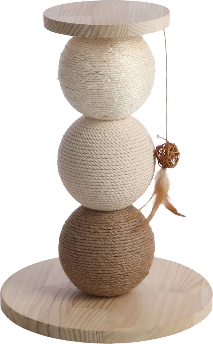 krabpaal Snowie - 34 x 34 x 47 cm - krabspeelgoed de Flamingo en Beige – photo produit