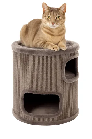 Krabton voor katten – Krabton Enes S – 37x37x60 cm – compacte en luxe krabmeubel – Flamingo First Class Selection by Flamingo in Grey – product photo 1 of 2