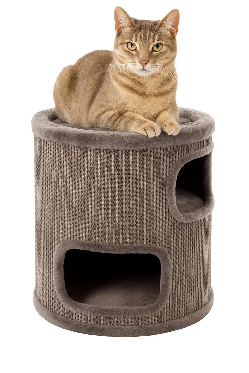 Krabton voor katten – Krabton Enes S – 37x37x60 cm – compacte en luxe krabmeubel – Flamingo First Class Selection by Flamingo in Grey – product photo 1 of 2
