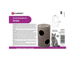 Krabton voor katten – Krabton Greta & Naturel & Lichtbruin S – Ø35x60 cm – compacte en stijlvolle krabmeubel – Flamingo by Flamingo in Grey – product photo 2 of 2