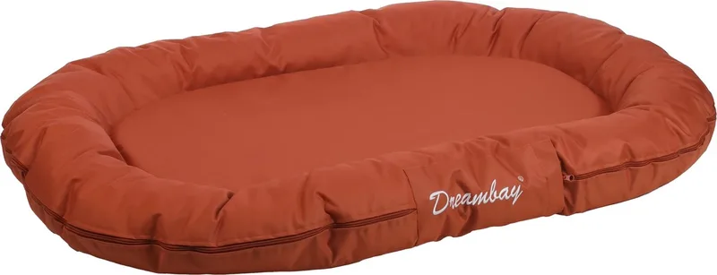 Kussen Dreambay® Ovaal - 120 x 90 x 16 cm - Hondenmand - Hondenkussen de Flamingo en Terracotta – photo produit