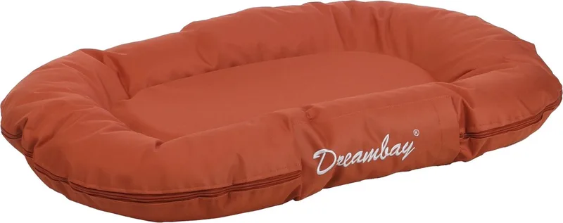 Kussen Dreambay® Ovaal - 80 x 60 x 14 cm - Hondenmand - Hondenkussen de Flamingo en Terracotta – photo produit