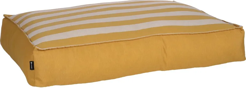 Kussen Zahia Rechthoekig Geel & Wit - 100 x 70 x 18 cm - Hondenmand - Hondenkussen de Flamingo – photo produit