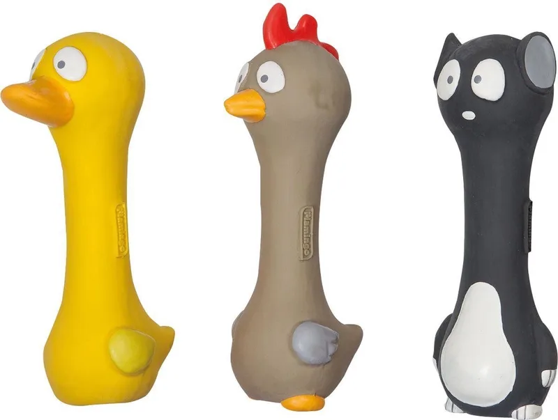 Jouet Pour Chien Animal Latex Weight Assorti de Flamingo en Jaune – photo produit