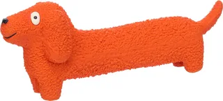 LATEX HOND ORANJE7x28,2x10,7CM - speelgoed hond von Flamingo in Orange – Produktfoto 1 von 5