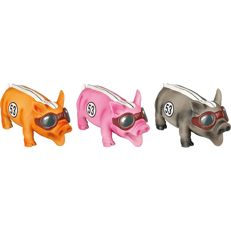 Latex Pig Race Hondenspeeltje Geassorteerd de Flamingo – photo produit