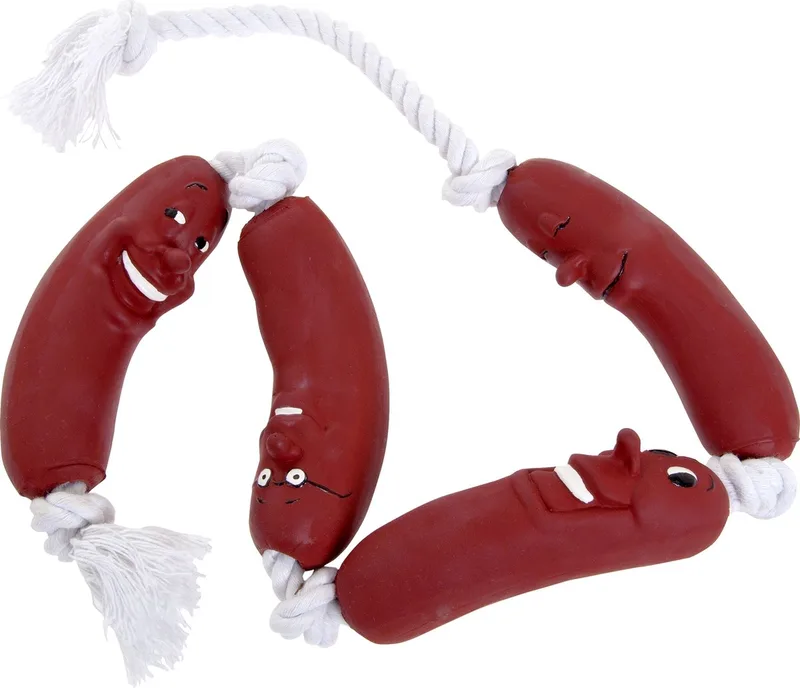 Latex Worsten - Hondenspeelgoed - 72 cm van Flamingo in Rood – productfoto
