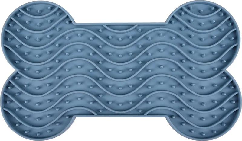 Likmat "Yummee" – Petrol – M – 21,8 x 12,8 x 1,9 cm – Antischrok Likmat voor Honden en Katten de Flamingo en Bleu – photo produit