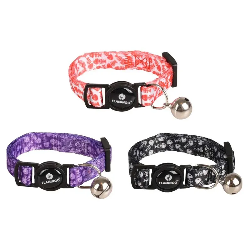 Loulou - Halsband Katten - Kittenhalsband Loulou 15/22cm 10mm Assortiment - 1st - 128410 - 1st de Flamingo en Multicolore – photo produit 2 sur 6