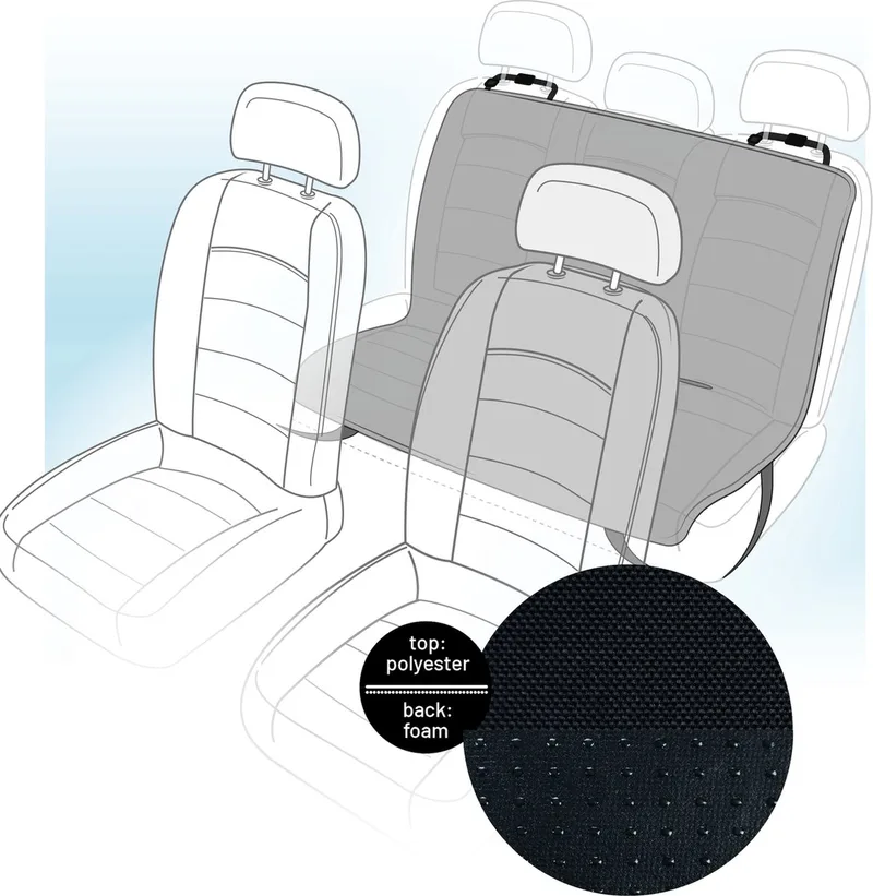 Luxe Hondendeken voor Auto - Autodeken - Hondenmand Auto - Grijs – 130 x 109 cm – Waterafstotende Achterbankbeschermer voor Honden de Flamingo en Mac – photo produit