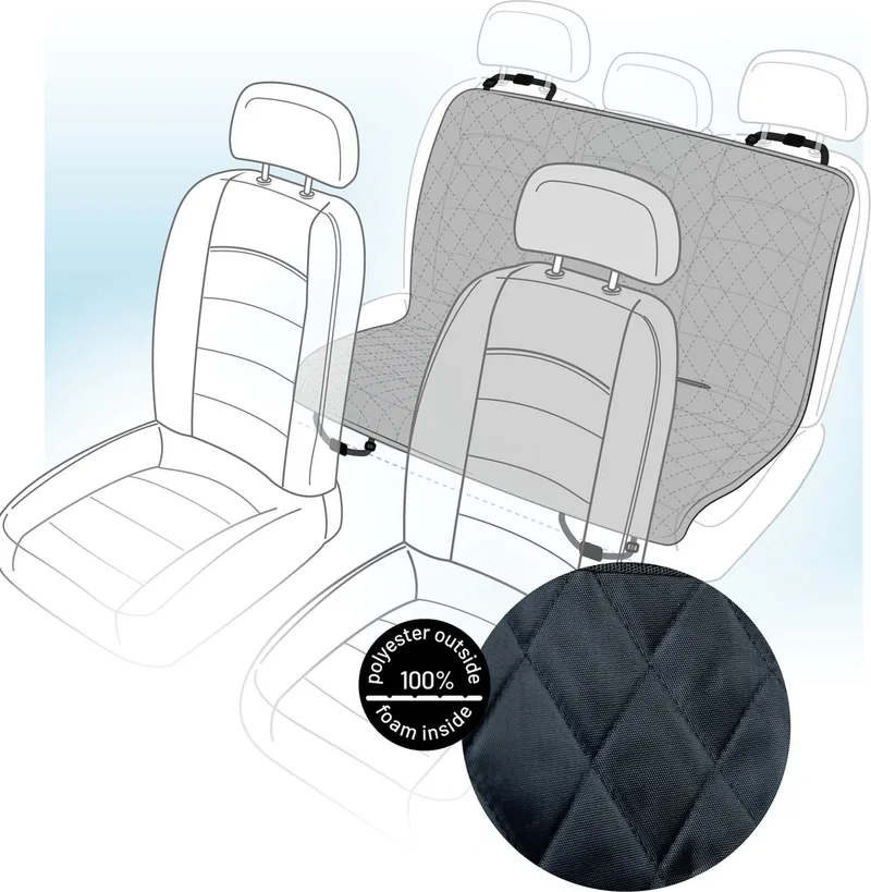 Luxe Hondendeken voor Auto - Autodeken - Hondenmand Auto - Zwarte Achterbankhoes voor Huisdieren - 140x140 cm, Waterafstotend en Krasbestendig by Flamingo in Kia – product photo