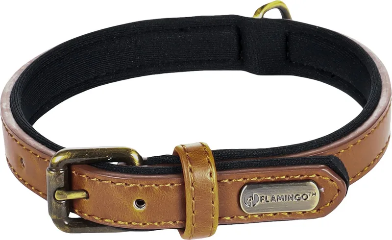 Lyabo Met Neopreen - Halsband Honden - Halsband Lyabo Cognac S 29-35cm 15mm - 1st - 123715 - 1st de Flamingo en Marron – photo produit