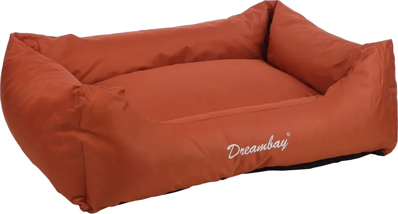 Mand Dreambay® Rechthoekig - 100 x 80 x 25 cm - Hondenmand - Hondenkussen de Flamingo en Terracotta – photo produit