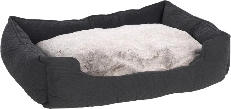 Mand Fahra Rechthoekig Donkergrijs - 100 x 80 x 25 cm - Hondenmand - Hondenkussen von Flamingo – Produktfoto