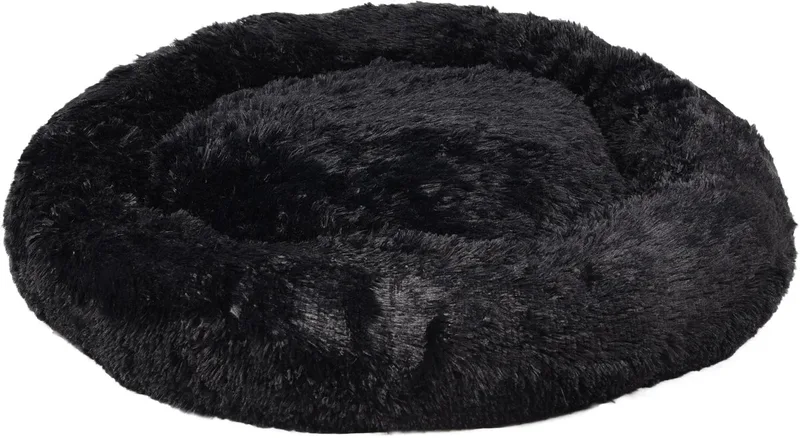 Mand "Krems" – Rond – 90 x 65 x 18 cm – Comfortabele Mand voor Middelgrote Honden zoals Beagle, Cocker Spaniel en Shiba Inu by Flamingo in Black – product photo