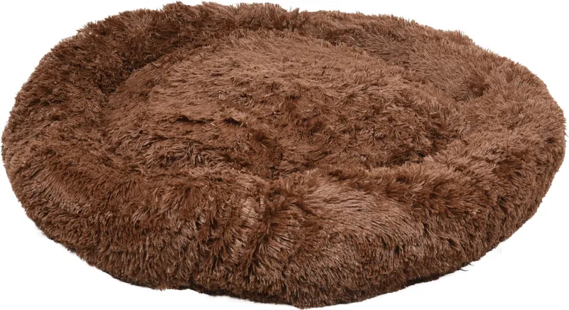 Mand "Krems" – Rond – 90 x 65 x 18 cm – Knusse Mand voor Middelgrote Honden zoals Beagle, Cocker Spaniel en Shiba Inu by Flamingo in Brown – product photo