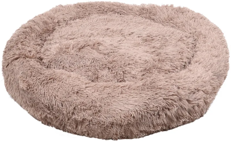 Mand "Krems" – Rond – Lichtbruin – 90 x 65 x 18 cm – Comfortabele Mand voor Middelgrote Honden zoals Beagle, Cocker Spaniel en Shiba Inu by Flamingo in Brown – product photo