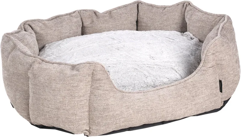 Mand Maylo Achthoek - 63 x 55 x 20 cm - Hondenmand - Hondenkussen by Flamingo in Beige – product photo