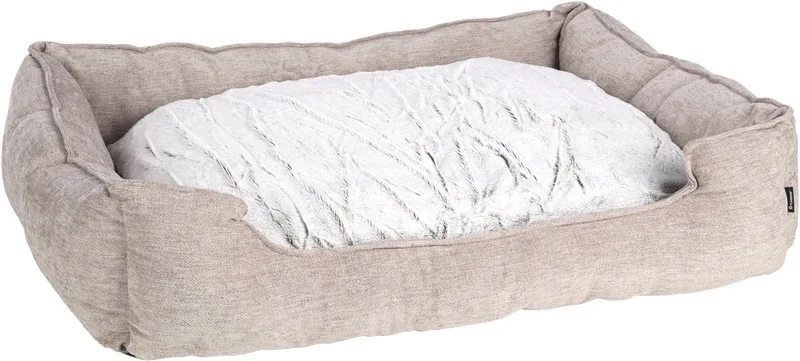 Mand Maylo Rechthoekig - 100 x 80 x 25 cm - Hondenmand - Hondenkussen de Flamingo en Beige – photo produit