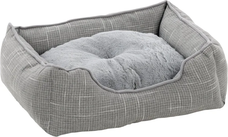 Mand Nikki Rechthoekig Lichtgrijs - 50 x 40 x 16 cm - Hondenmand - Hondenkussen de Flamingo – photo produit