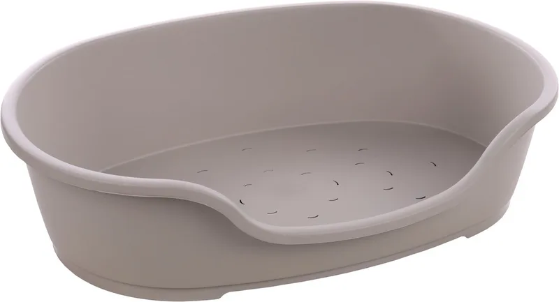 Mand Tuck Ovaal – Maat XXL – 102,5×67×27 cm – Extra Grote Kunststof Hondenmand voor Grote Rassen von Flamingo in Grau – Produktfoto