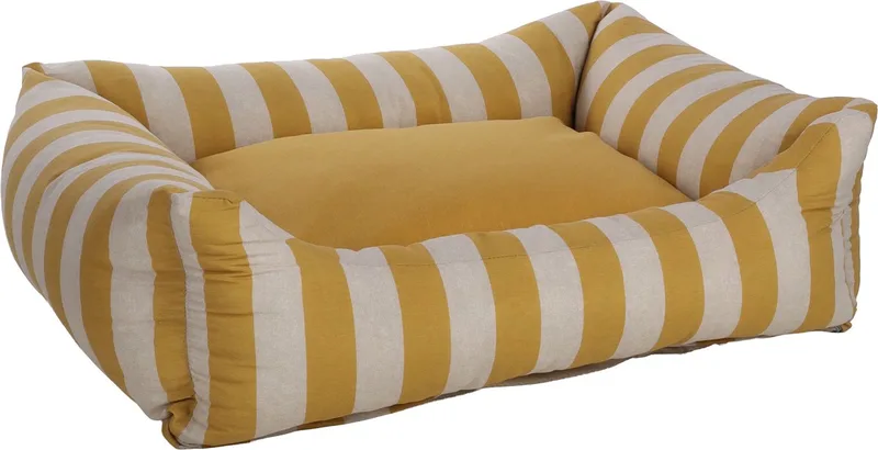 Mand Zahia Rechthoekig Geel & Wit - 100 x 80 x 25 cm - Hondenmand - Hondenkussen fra Flamingo – produktbillede