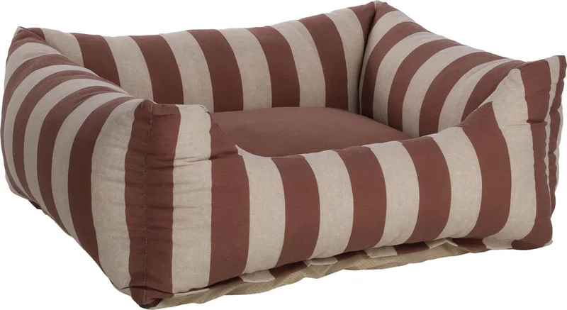 Mand Zahia Rechthoekig Mokka & Wit - 80 x 67 x 22 cm - Hondenmand - Hondenkussen de Flamingo – photo produit