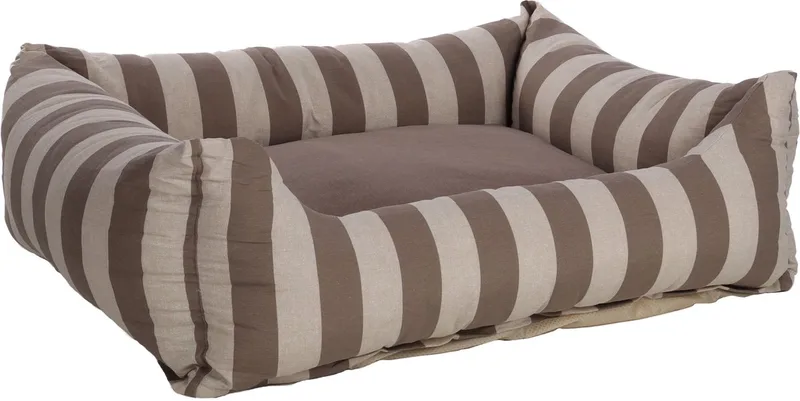 Mand Zahia Rechthoekig Taupe & Wit - 100 x 80 x 25 cm - Hondenmand - Hondenkussen de Flamingo – photo produit