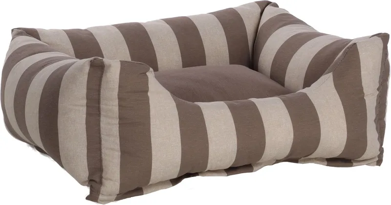 Mand Zahia Rechthoekig Taupe & Wit - 65 x 50 x 20 cm - Hondenmand - Hondenkussen de Flamingo – photo produit