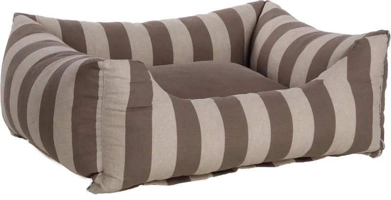 Mand Zahia Rechthoekig Taupe & Wit - 80 x 67 x 22 cm - Hondenmand - Hondenkussen fra Flamingo – produktbillede