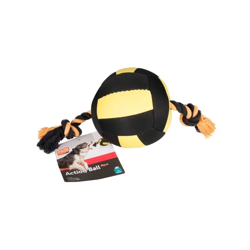 Matchball Aqua - Speelgoed Honden - Hs Matchball Aqua Zwart/geel 18cm - 1st - 124578 - 1st by Flamingo in Yellow – product photo 5 of 5