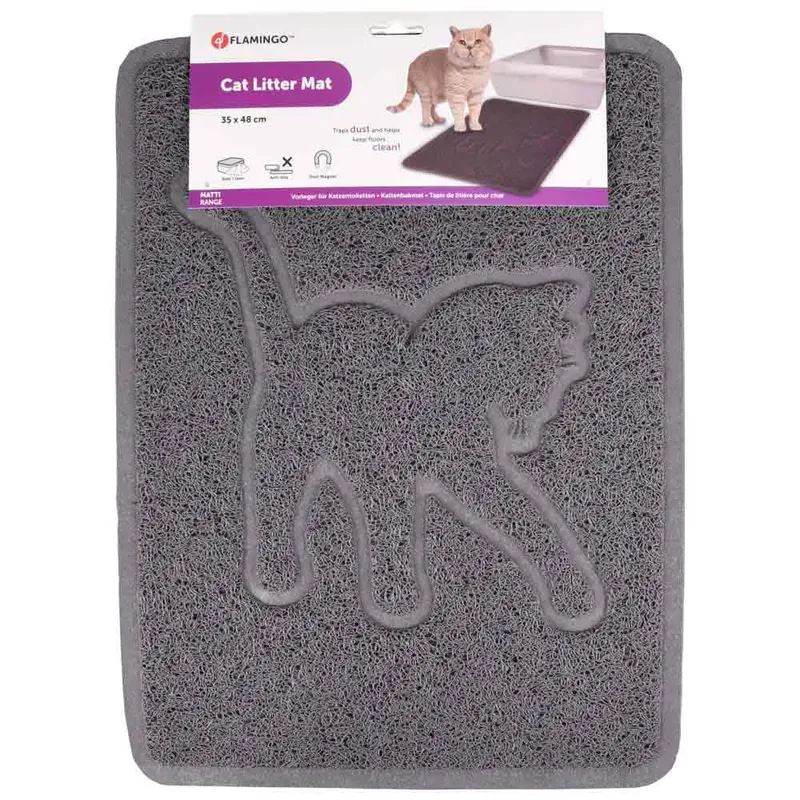 Matti Rosie - Kattenbakmat Katten - Kattenbakmat Rosie 35x48cm - 1st fra Flamingo i Grå – produktbillede 2 af 3