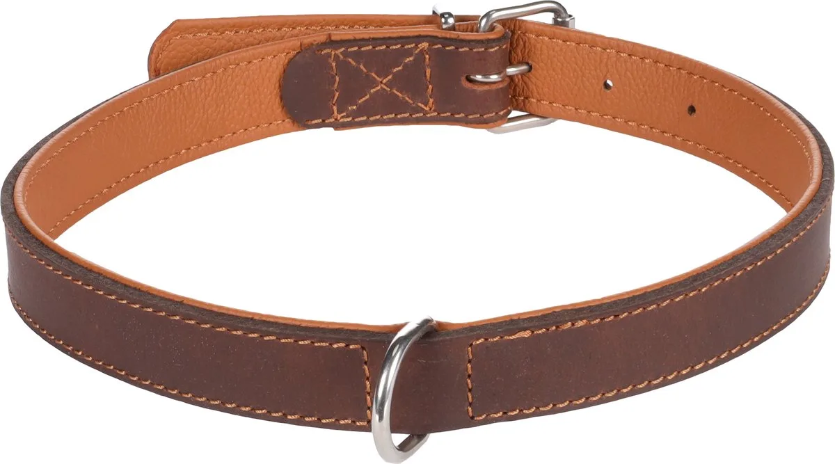 Memphis Gevoerd - Halsband Honden - Halsband Memphis Xxl 55-65cm 27mm - 1st - 124223 - 1st de Flamingo en Marron – photo produit