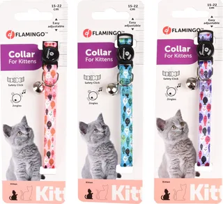 Minou - Halsband Katten - Kittenhalsband Minou 15/22cm 10mm Assortiment - 1st - 128400 - 1st de Flamingo en Multicolore – photo produit 1 sur 6