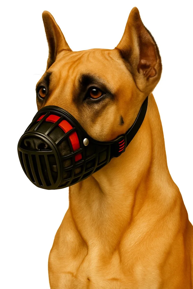 Muilkorf honden – Flamingo Silas XXL – verstelbaar & comfortabel – voor zeer grote honden von Flamingo in Schwarz – Produktfoto