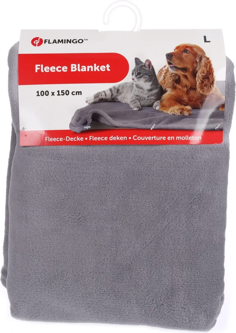 Nardo - Deken Honden;katten - Fleece Deken Nardo 100x150cm - 1st - 131379 - 1st de Flamingo en Gris – photo produit