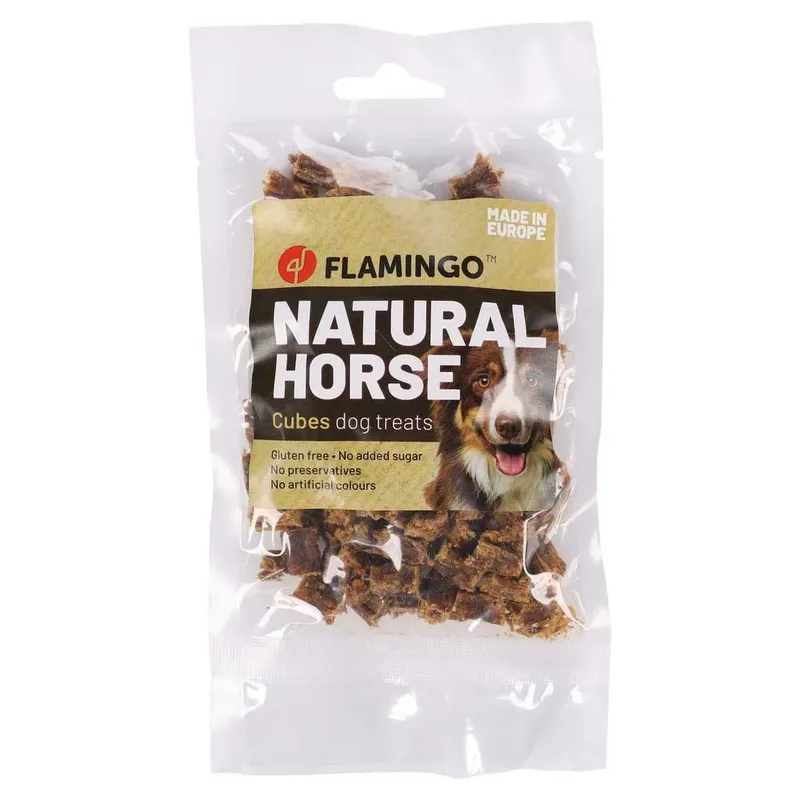 Natuurlijke Paardenvleesblokjes Hondensnack 80g von Flamingo – Produktfoto 2 von 2