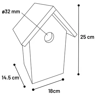 Nestkastje Bozo Hout – FSC-gecertificeerd Dennenhout, Weerbestendig, Mooi Design voor in uw Tuin de Flamingo en Naturel5 – photo produit 3 sur 3