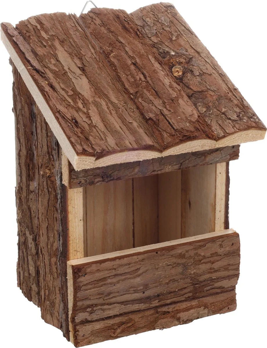 Nestkastje Inclino Hout – FSC-gecertificeerd Dennenhout, Weerbestendig, Mooi Design voor in uw Tuin de Flamingo en Naturel2 – photo produit