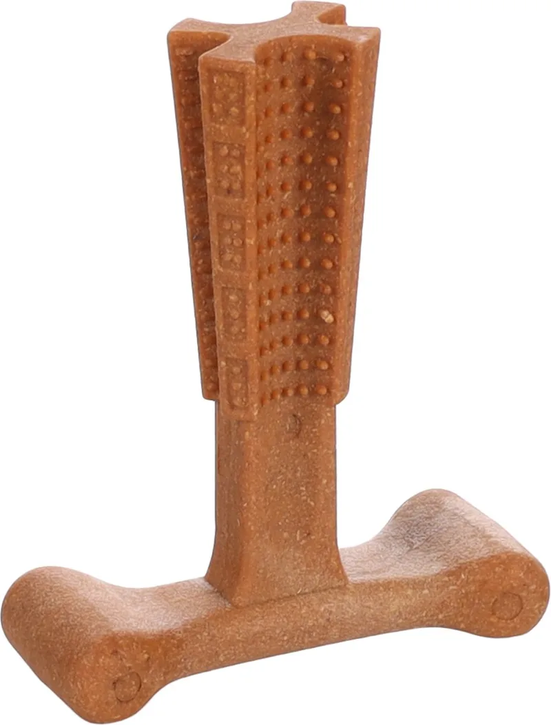 Jouet Pour Chien Nyl´o Bamboo T-bone Beef Flavor de Flamingo en Marron – photo produit