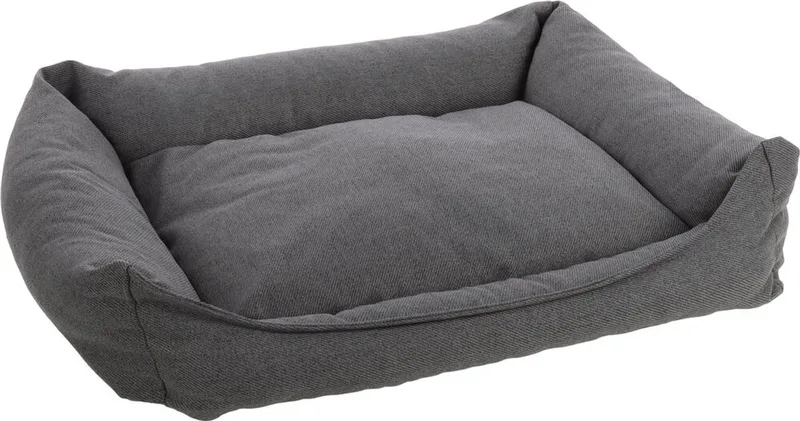 Orthopedische hondenmand – orthopedisch hondenbed – Premium Line – Pure luxe hondenbed 100 x 80 x 25 cm – Extra memory foam voor maximaal comfort – Flamingo Baldar Mand de Flamingo en Gris foncé – photo produit