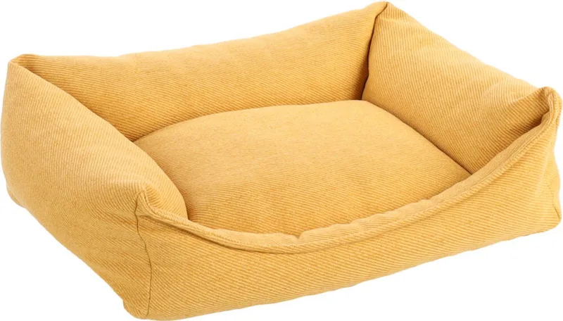 Orthopedische hondenmand – orthopedisch hondenbed – Premium Line – Pure luxe hondenbed 65 x 50 x 20 cm – Extra memory foam voor maximaal comfort – Flamingo Baldar Mand by Flamingo in Yellow – product photo