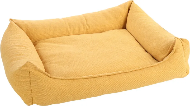 Orthopedische hondenmand – orthopedisch hondenbed – Premium Line – Pure luxe hondenbed 100 x 80 x 25 cm – Extra memory foam voor maximaal comfort – Flamingo Baldar Mand by Flamingo in Yellow – product photo