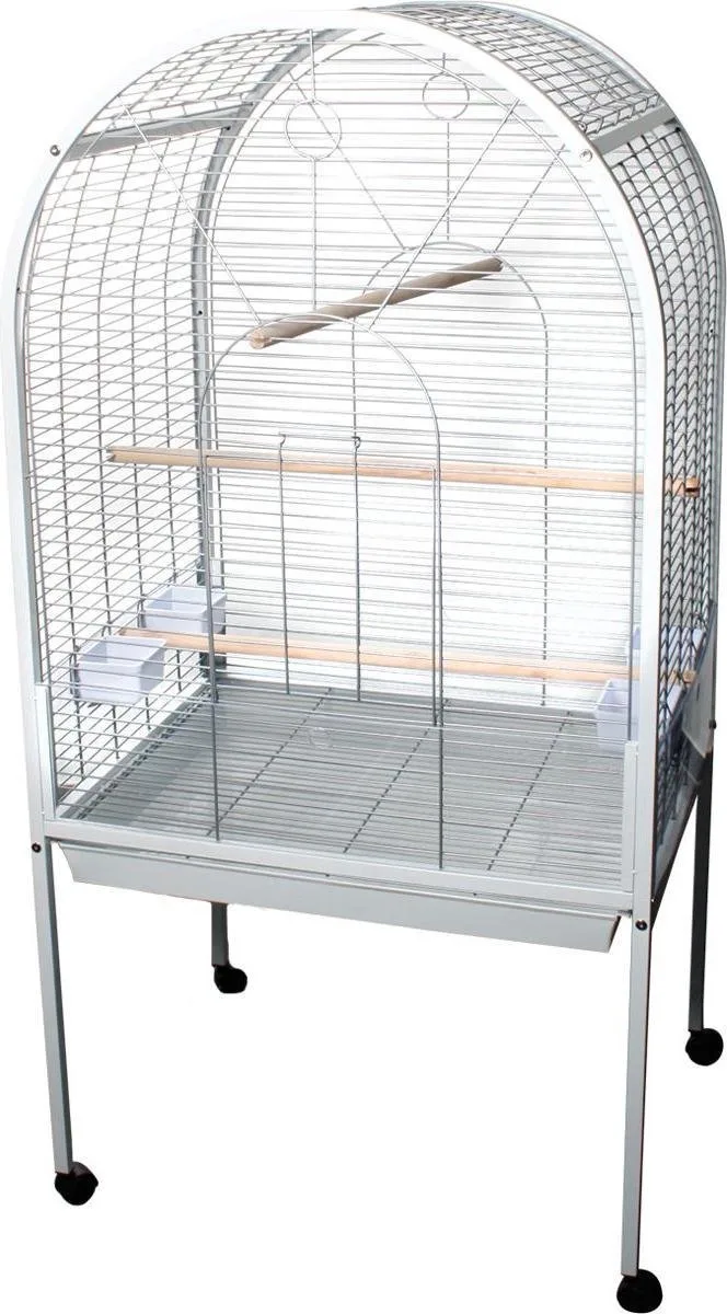 Papegaaienkooi Polly – papegaaienkooi met open dak – papegaaienkooi op wielen – 77,5x60x155,5 cm – Flamingo papegaaienkooi by Flamingo in White – product photo